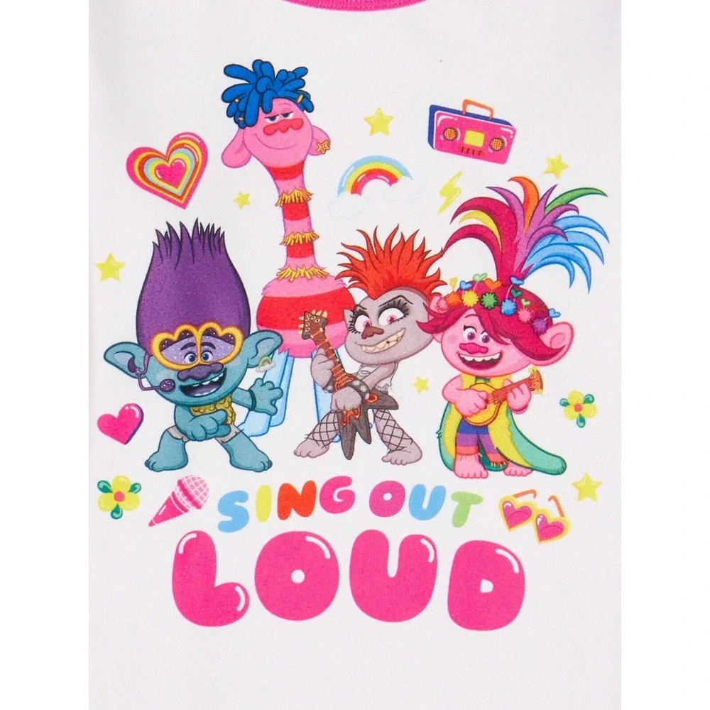 Trolls‎ Pajamas Girl's Long Sleeve Flannel PJ's Set  2-Piece  Sizes 4/5 New